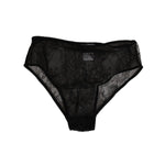 Dolce & Gabbana Black Nylon Stretch High Waist Panty Underwear with lace detail, designed for comfort and elegance.
