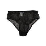 Dolce & Gabbana Black Nylon Stretch High Waist Panty Underwear, lace detail, elegant design, women's fashion, lingerie.