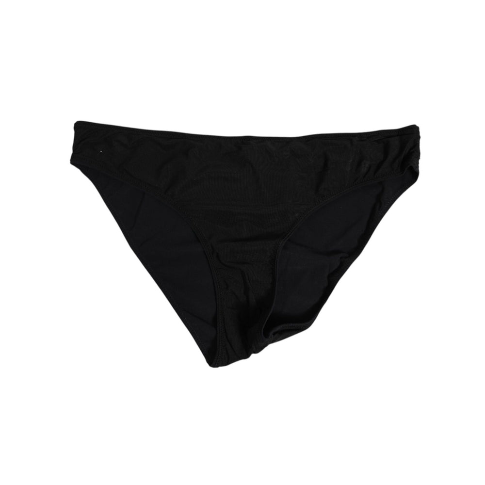 Dolce & Gabbana Black Nylon Stretch Slip Brief Women Underwear - Soft, classic black, comfortable fit, elegant design.
