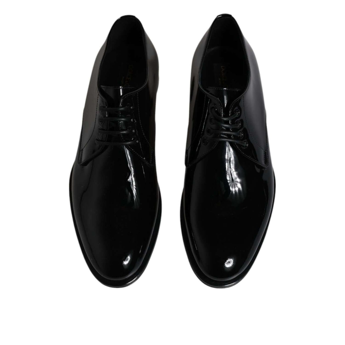 Dolce & Gabbana Black Patent Leather Derby Formal Dress Shoes