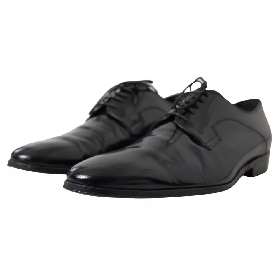Dolce & Gabbana Black Polished Leather Formal Dress Shoes