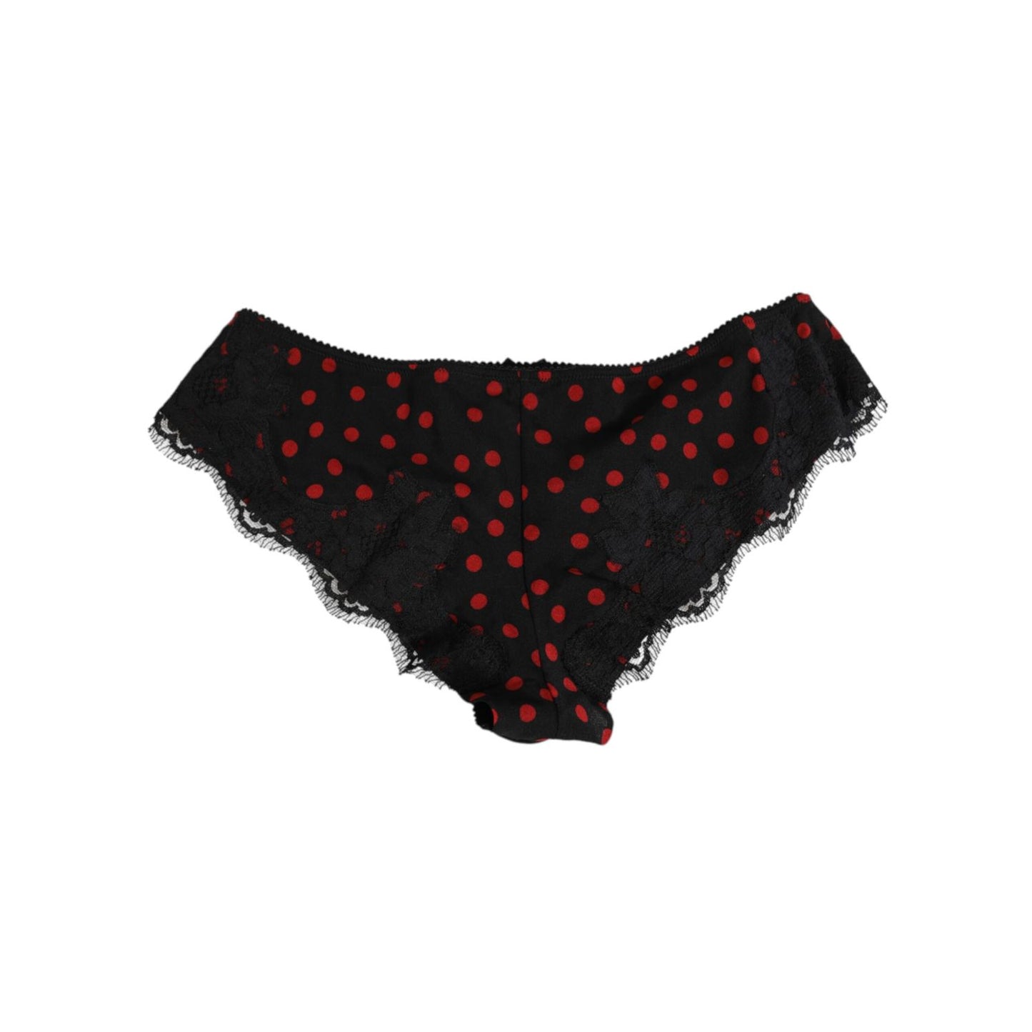 Dolce & Gabbana Black Polka Dotted Silk Low Waist Panty Underwear, made in Italy with stretch silk for a comfortable, stylish fit.
