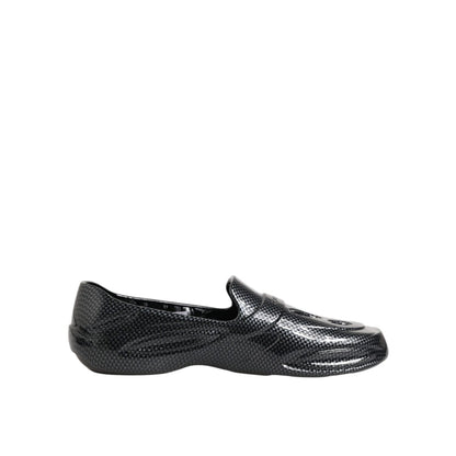 Dolce & Gabbana Black Rubber Slides Low Top Sneakers Shoes, sleek slip-on design, Italian-made footwear, durable and modern styling.