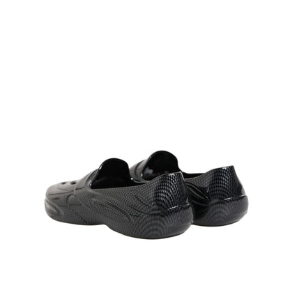 Dolce & Gabbana Black Rubber Slides Low Top Sneakers Shoes, sleek design, back view