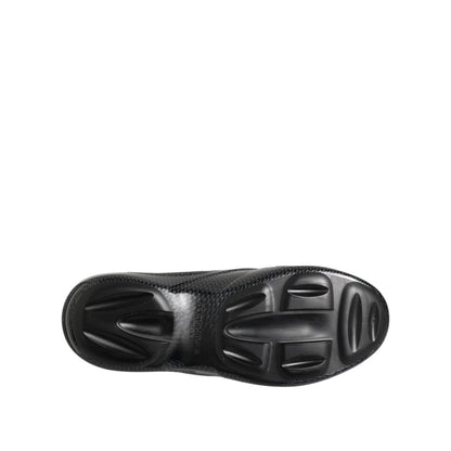 Sole view of Dolce & Gabbana Black Rubber Slides Low Top Sneakers Shoes showcasing tread pattern.