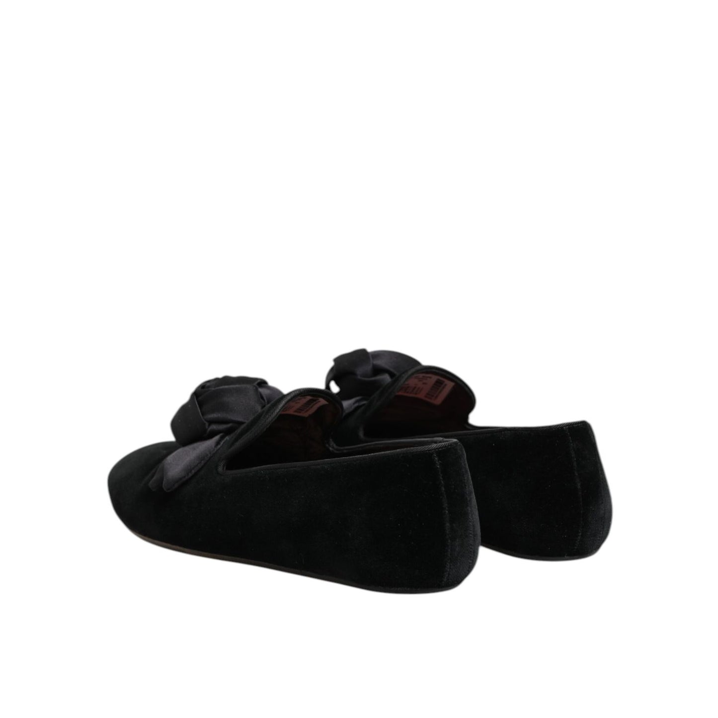 Dolce & Gabbana Black Suede Cotton Rose Slip On Loafers Shoes