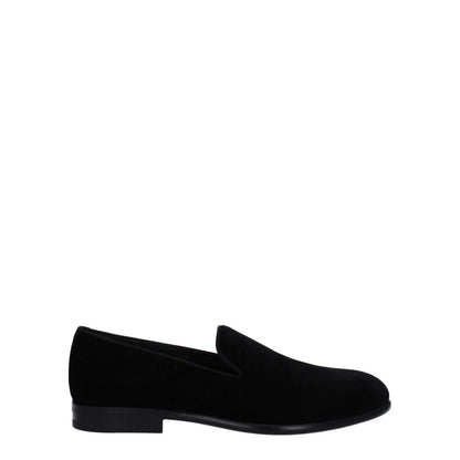 Dolce & Gabbana Black Velvet Slip-On Loafers