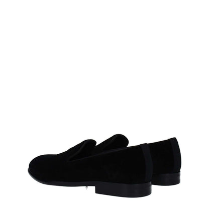 Dolce & Gabbana Black Velvet Slip-On Loafers