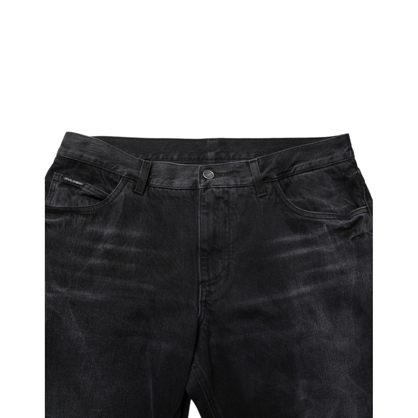 Dolce & Gabbana Black Washed Cotton Skinny Men Denim Jeans