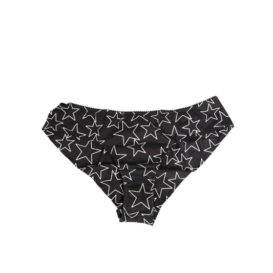 Dolce & Gabbana Black White Star Print Cotton Slip Panty Underwear