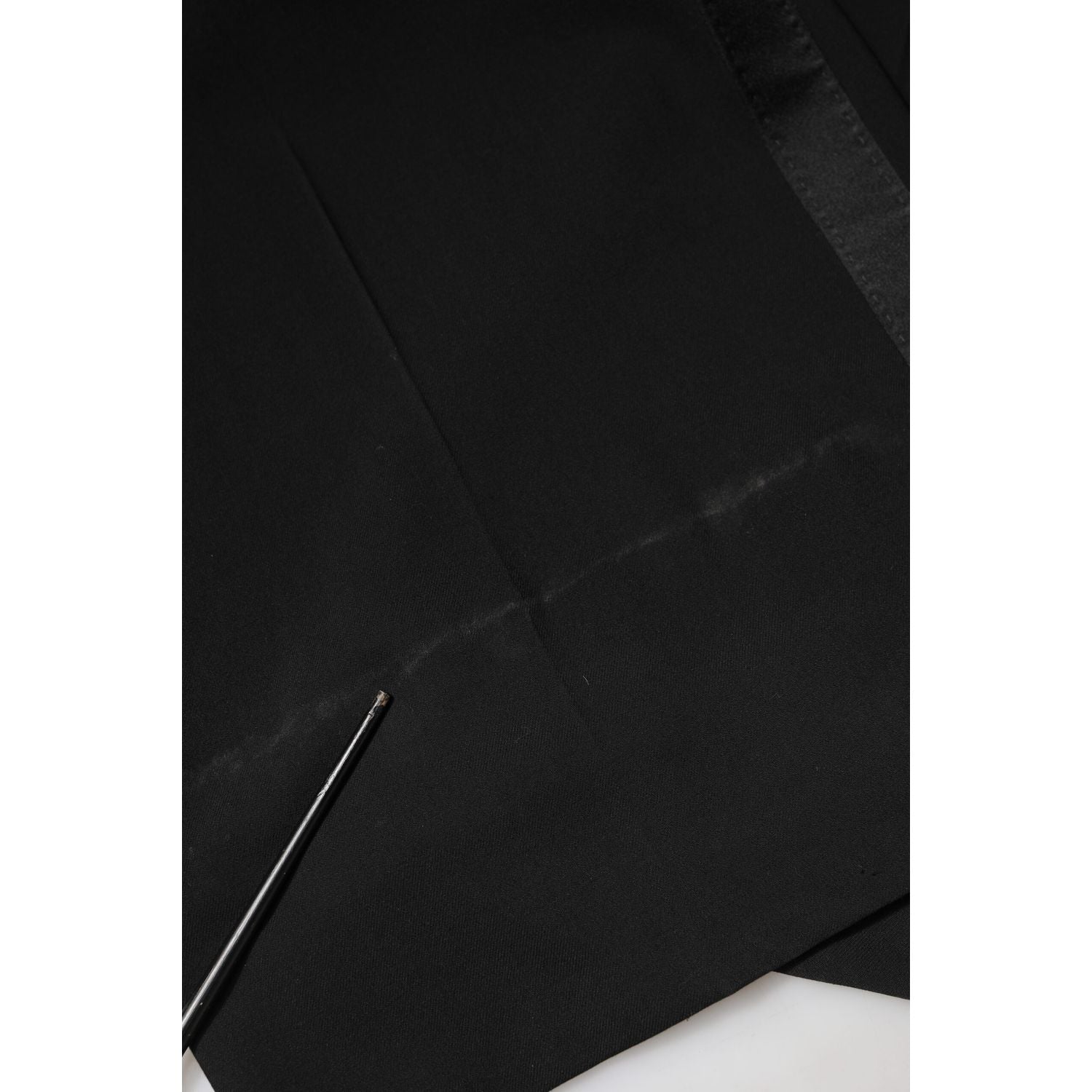 Dolce & Gabbana Black Wool High Waist Wide Leg Pants