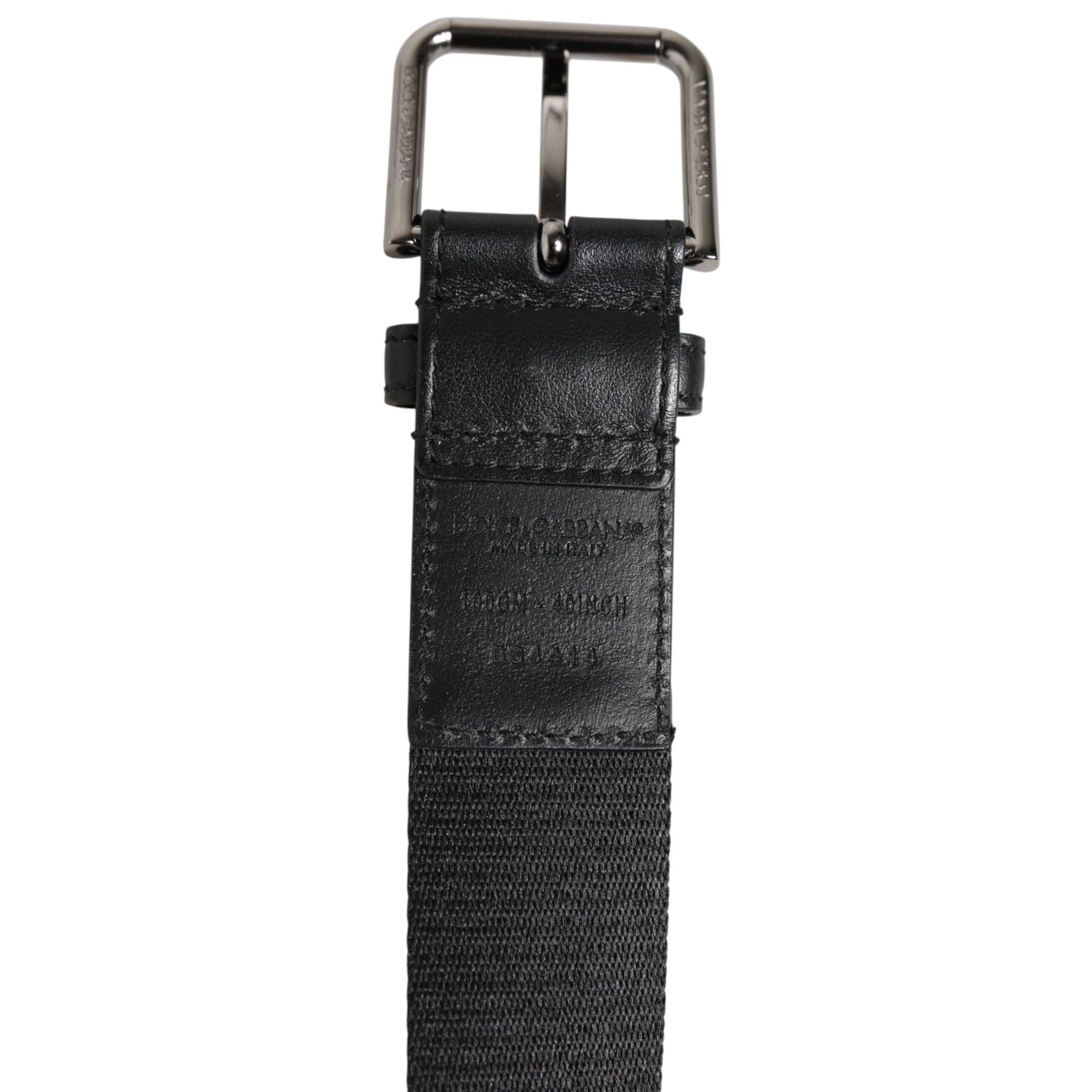 Dolce & Gabbana Blue Black Polyester Metal Buckle Belt