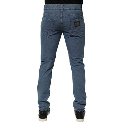 Dolce & Gabbana Blue Cotton Stretch Slim Fit Men Denim Jeans