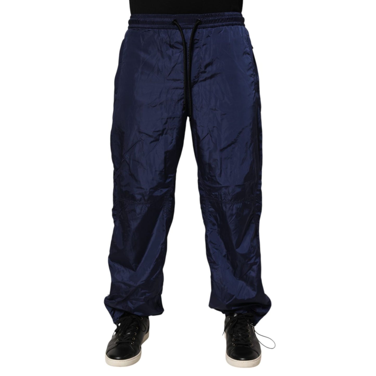 Dolce & Gabbana Blue Nylon Straight Jogger Sweatpants Pants