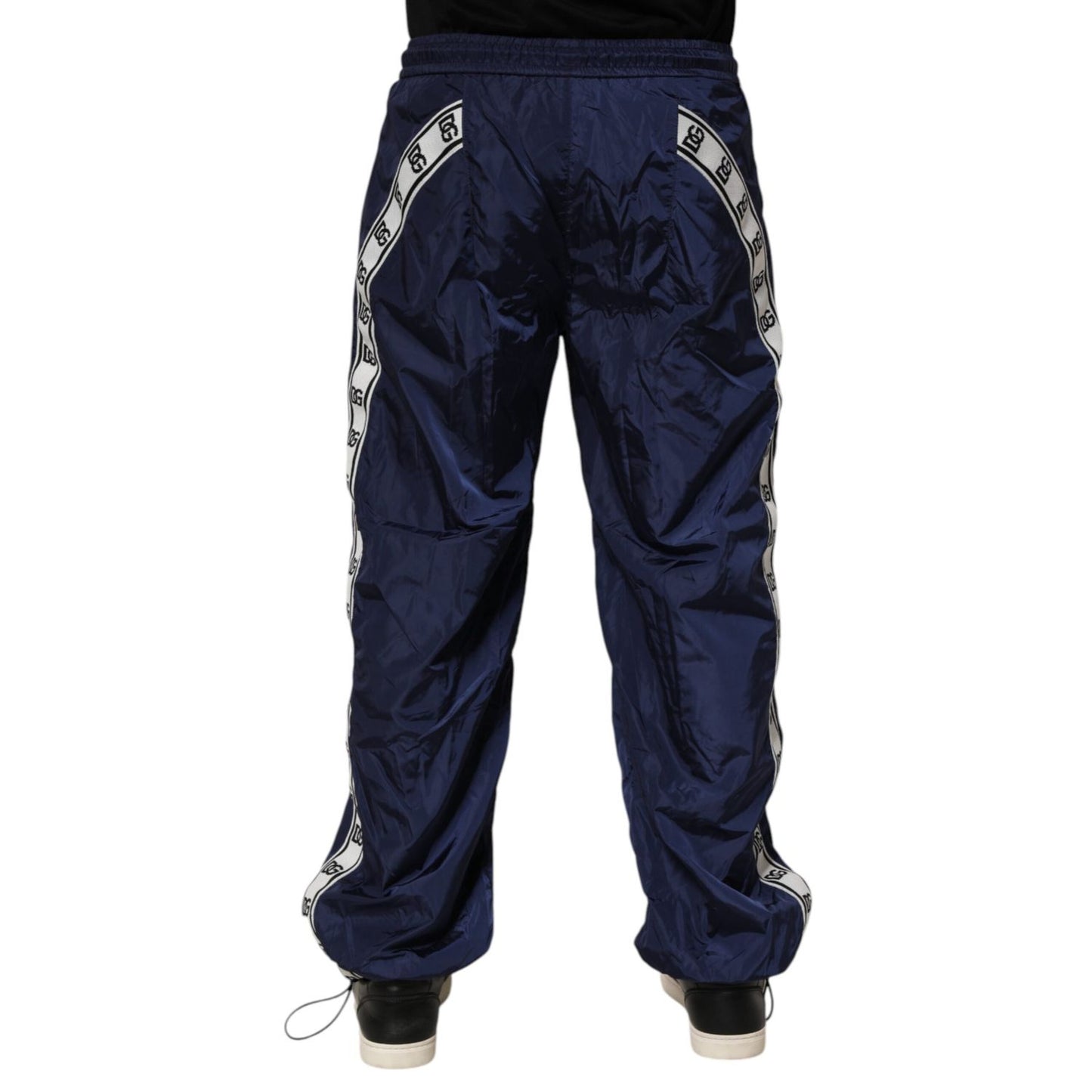 Dolce & Gabbana Blue Nylon Straight Jogger Sweatpants Pants