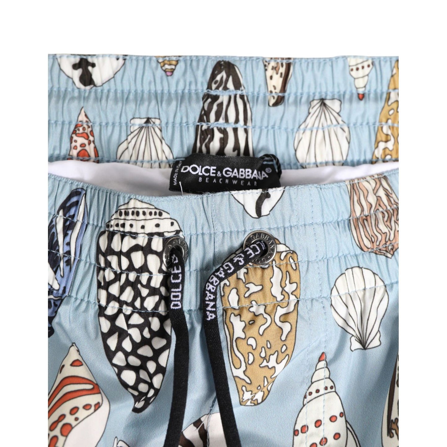 Dolce & Gabbana Blue Seashell Print Nylon Men Shorts Swimwear