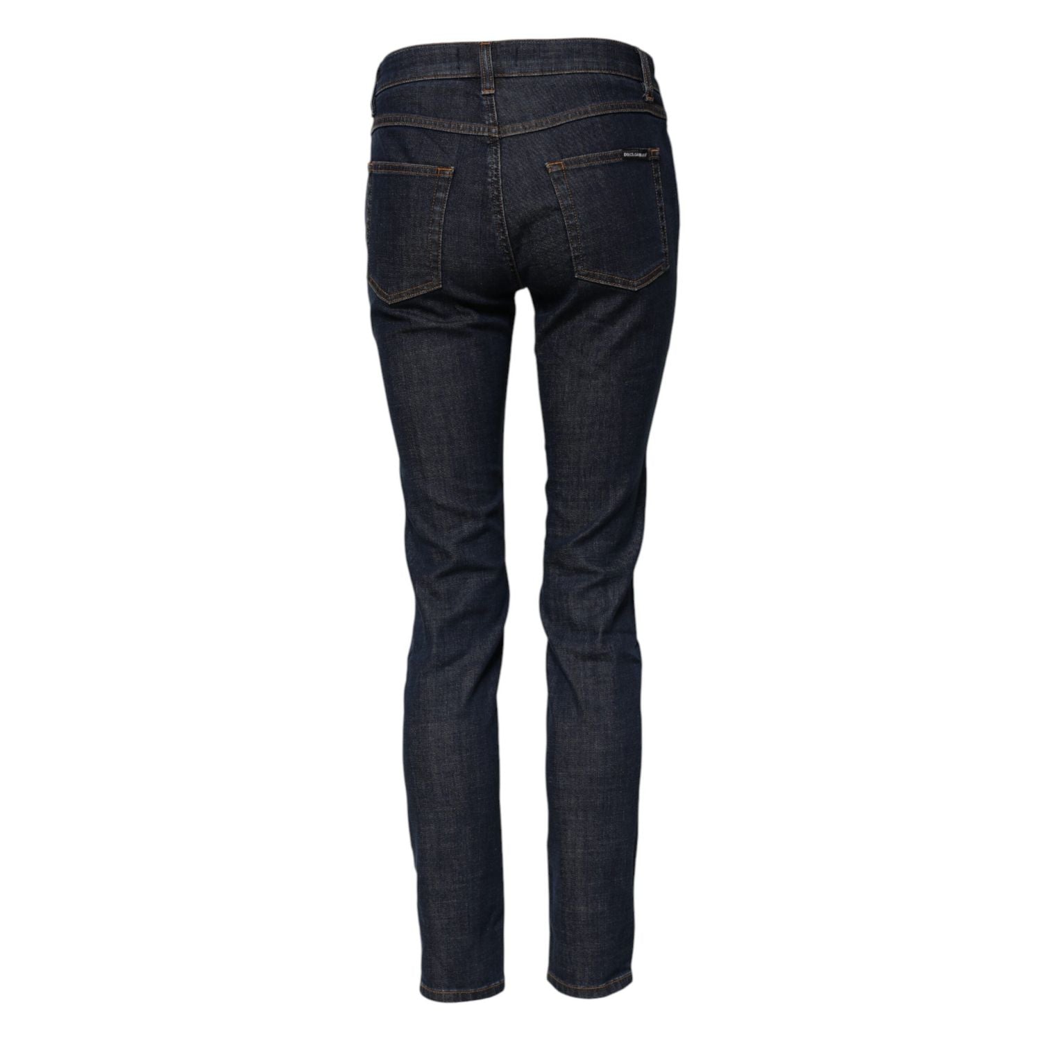 Dolce & Gabbana Blue Skinny Cotton Mid Waisted Denim Jeans