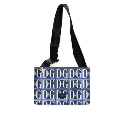 Dolce & Gabbana Blue White Leather D&G Logo Plaque Crossbody Borse Bag