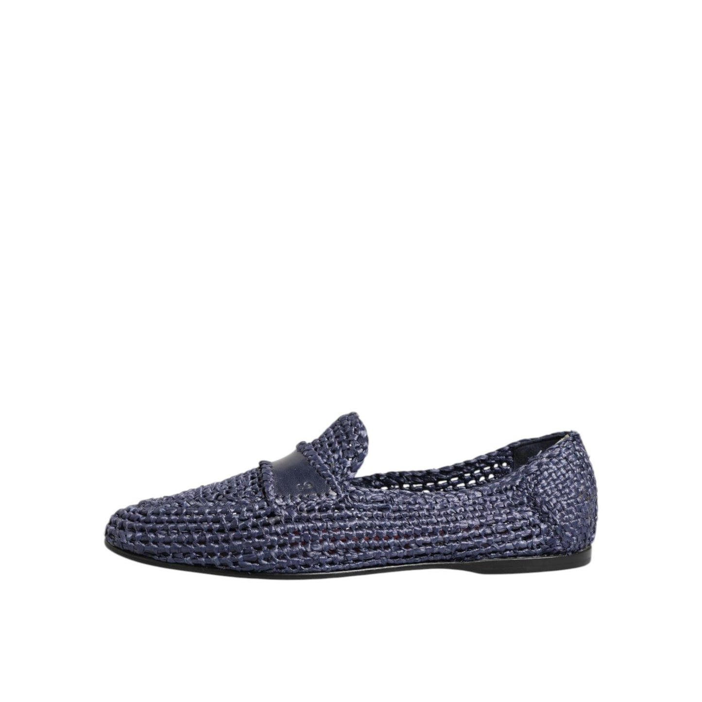 Dolce & Gabbana Blue Woven Leather Slip On Loafers Men Shoes, showcasing modern design and sophistication with premium craftsmanship.