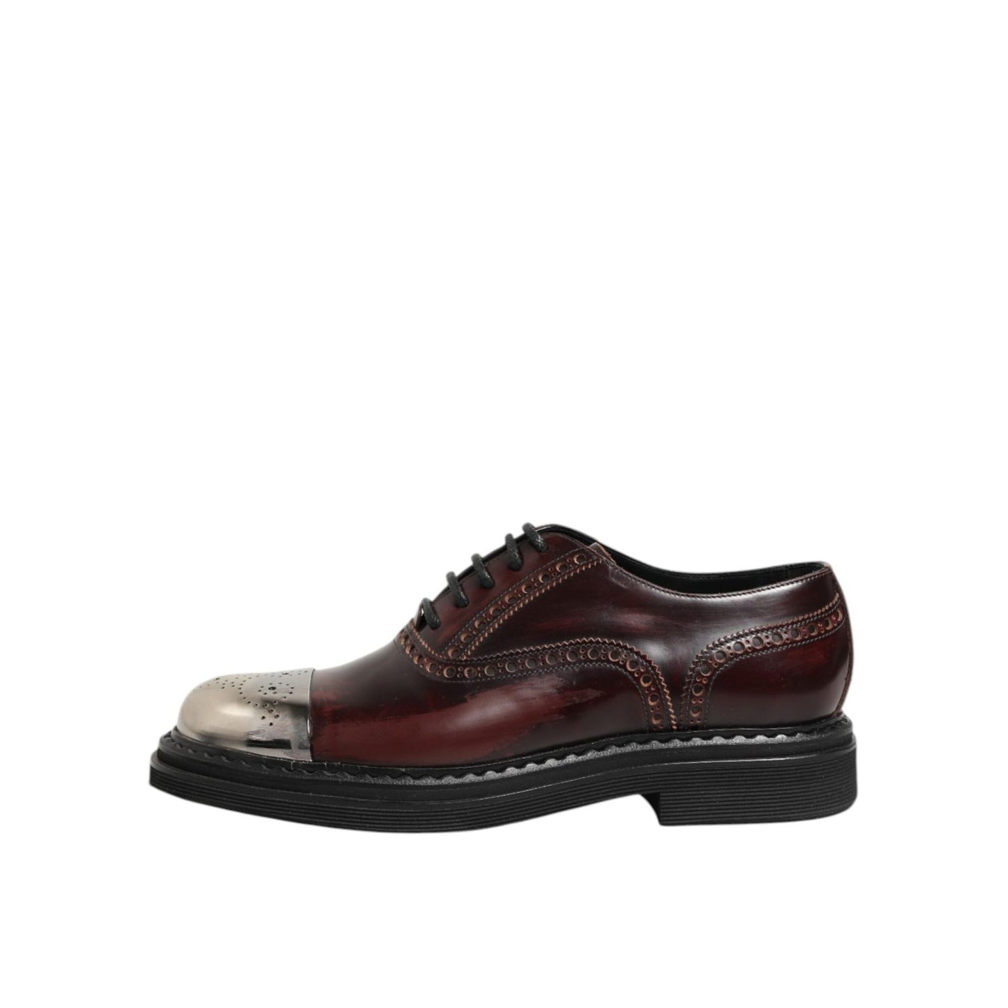 Dolce & Gabbana Brown Leather Lace Up Dress Men Oxford Shoes with polished leather and classic design, perfect for formal occasions.
