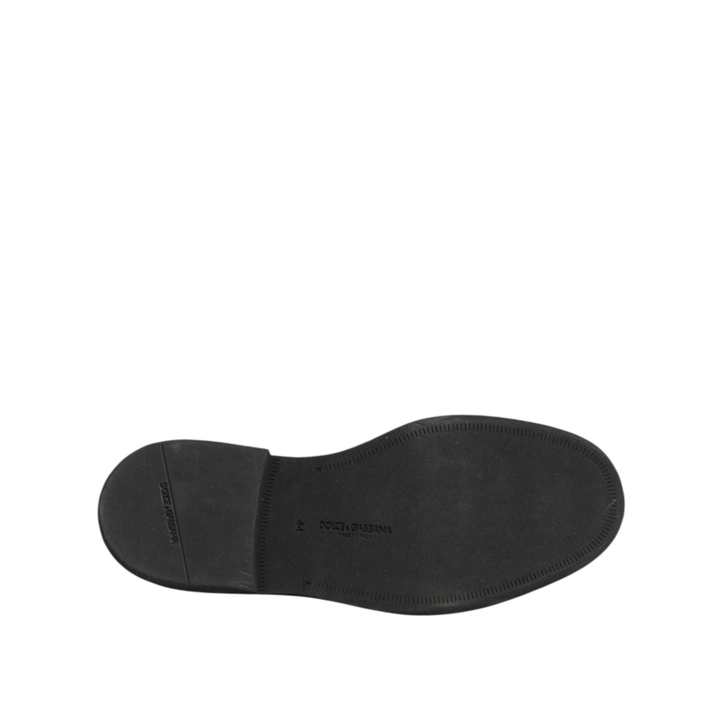 Sole view of Dolce & Gabbana Brown Leather Lace Up Dress Men Oxford Shoes, featuring a sleek black sole for formal elegance.