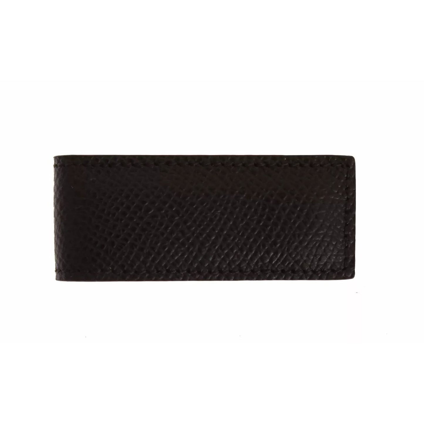 Dolce & Gabbana Brown Leather Magnet Mens Money Cash Clip, luxury Italian-made accessory, 100% leather with logo details, 6cm length.