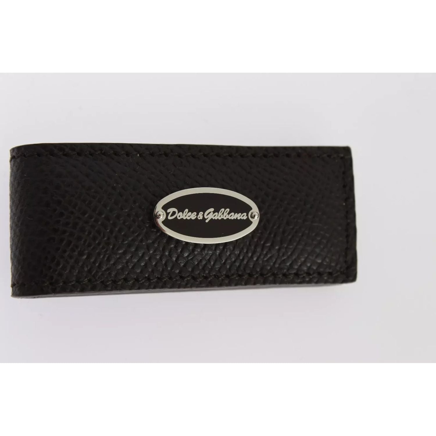 Dolce & Gabbana Brown Leather Magnet Mens Money Cash Clip