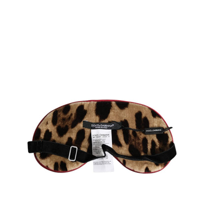 Dolce & Gabbana Brown Leopard Print Silk Women Accessory Sleep Eye Mask