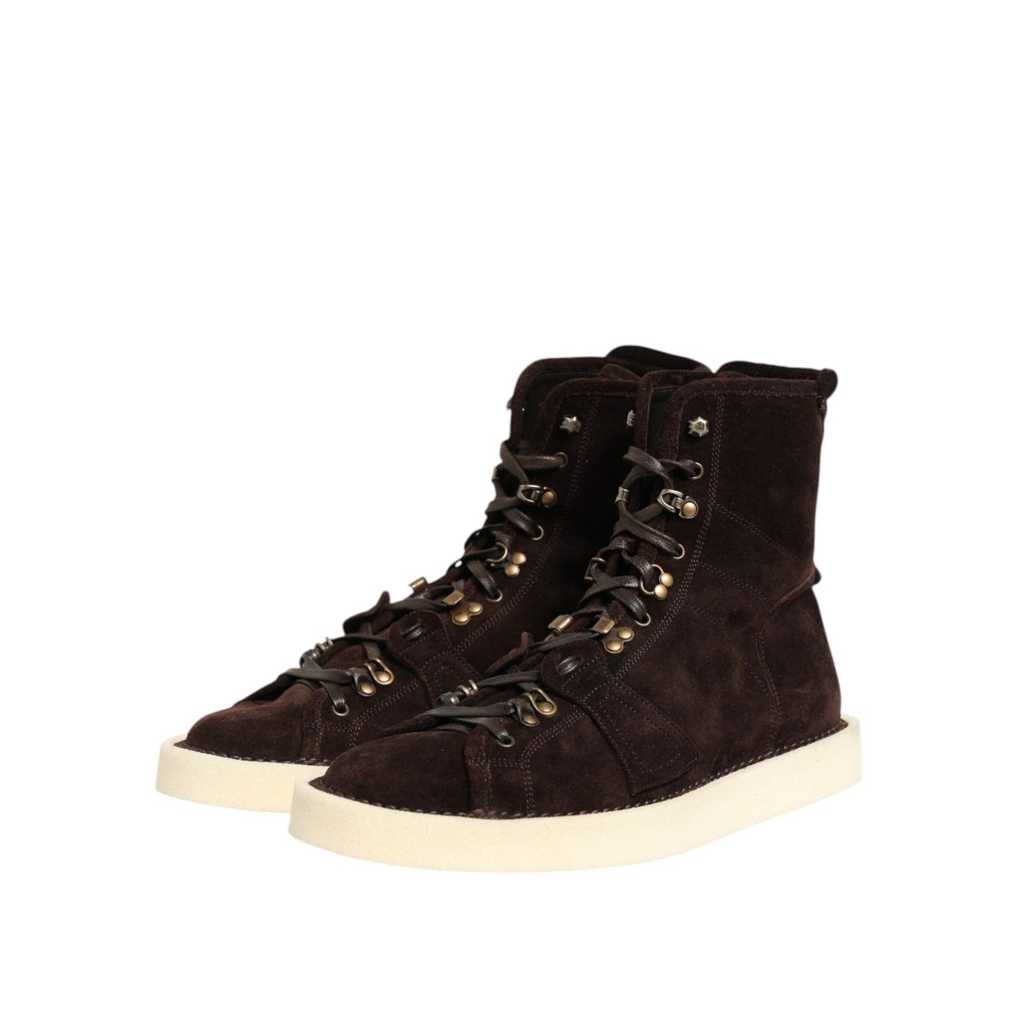 Dolce & Gabbana Brown Suede Lace Up Ankle Short Boots Shoes with sleek design and comfortable fit