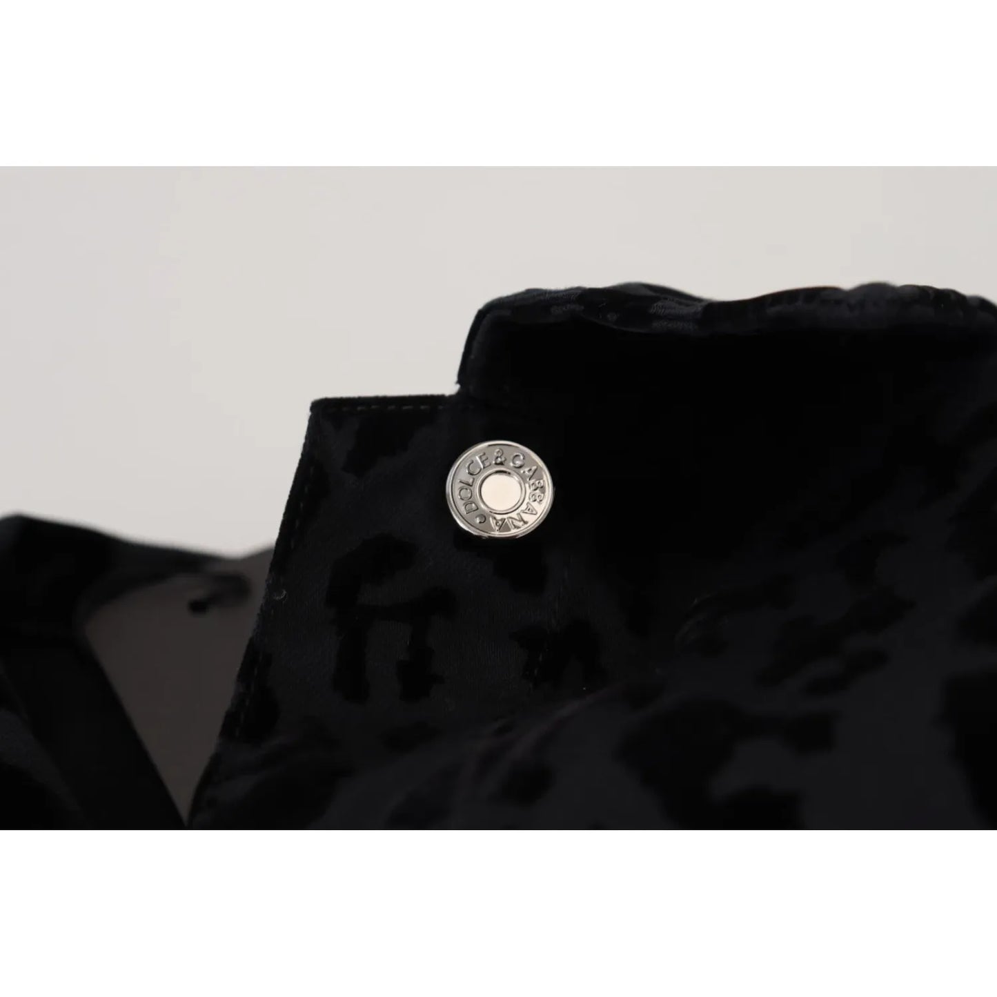 Dolce & Gabbana Cotton Black Leopard Long Sleeve Denim Jacket