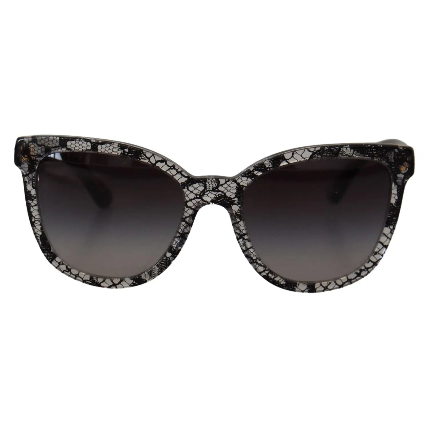 Dolce & Gabbana DG4190 Black Lace Acetate Crystal Round Sunglasses