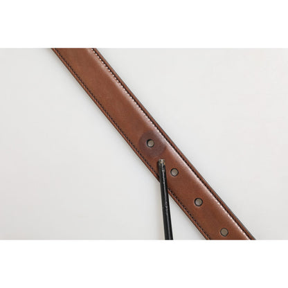 Close-up of Dolce & Gabbana Dark Brown Leather Antique Silver Buckle Belt