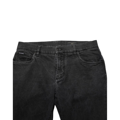 Dolce & Gabbana Dark Gray Cotton Stretch Denim Trouser Jeans with classic five-pocket detailing