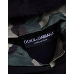 Dolce & Gabbana Black Camouflage Hooded Sweatshirt Sweater TSH86468-46