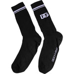 Dolce & Gabbana Black Cotton Logo Mid Calf Men Socks SCS2191-XL
