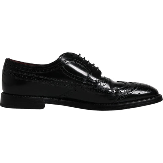 Dolce & Gabbana Dolce & Gabbana Black Leather Derby Wingtip Formal Shoes MV6504-43 1728,67345645728,Black,Dolce & Gabbana,EU43/US10,Formal - Men - Shoes,Material: 100% Calfskin Leather,Men,Preowned / Defect