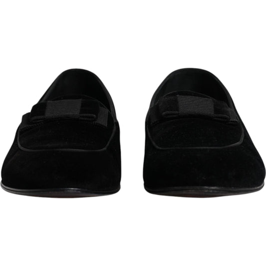 Dolce & Gabbana Dolce & Gabbana Black Velvet Loafers Formal Men Dress Shoes MV6520-44.5 1728,67345645728,Black,Dolce & Gabbana,EU44.5/US11.5,Formal - Men - Shoes,Material: 64% Cotton 36% Viscose (VELVET),Men,Preowned / Defect
