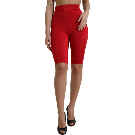 Dolce & Gabbana Dolce & Gabbana Chic Red High Waist Leggings Pants PAN74928-40 1728,67345645728,Dolce & Gabbana,IT40|S,Jeans & Pants - Women - Clothing,Material: 80% Nylon 20% Elastane,New with tags,Red,Women