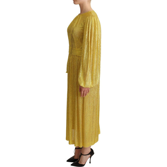 Dolce & Gabbana Dolce & Gabbana Crystal Embellished Pleated Maxi Dress DR2716 -38 1728,67345645728,Dolce & Gabbana,Dresses - Women - Clothing,IT38|XS,Material: 46% Cotton 27% Nylon 24% Elastane,New with tags,Women,Yellow