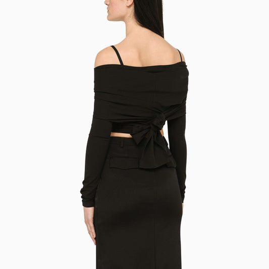 Dolce & Gabbana Dolce & Gabbana Dolce&Gabbana Black top with boat neckline LDin,Spring - Summer 2023,Women,Women > Clothing,Women > Clothing > Knitwear,Yes Eu F26T8TFUGPO/M_DOLCE-N0000_102