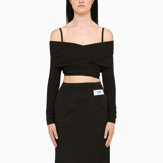 Dolce & Gabbana Dolce & Gabbana Dolce&Gabbana Black top with boat neckline LDin,Spring - Summer 2023,Women,Women > Clothing,Women > Clothing > Knitwear,Yes Eu F26T8TFUGPO/M_DOLCE-N0000_102