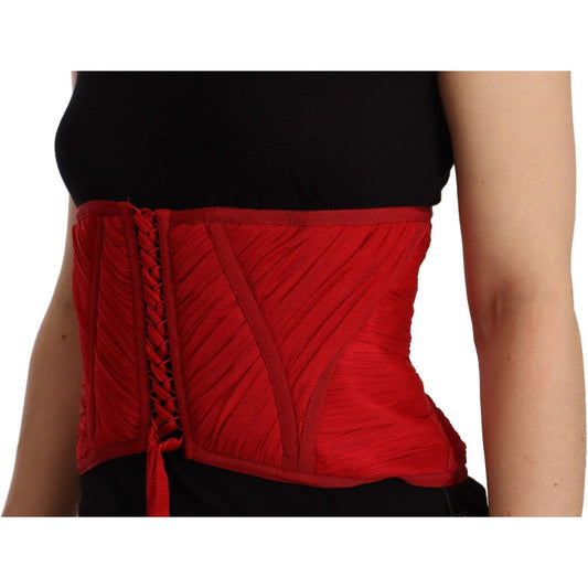 Dolce & Gabbana Dolce & Gabbana Elegant Red Silk Corset Belt Top TSH6822 - 36 1728,67345645728,Dolce & Gabbana,IT36 | XS,New with tags,Red,Tops & T-Shirts - Women - Clothing,Women