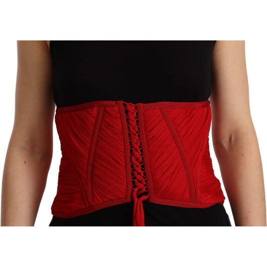 Dolce & Gabbana Dolce & Gabbana Elegant Red Silk Corset Belt Top TSH6822 - 36 1728,67345645728,Dolce & Gabbana,IT36 | XS,New with tags,Red,Tops & T-Shirts - Women - Clothing,Women