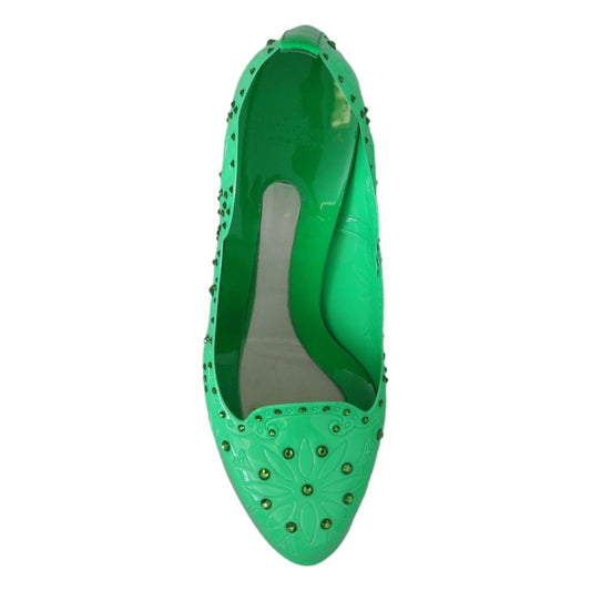 Dolce & Gabbana Dolce & Gabbana Enchanting Crystal Cinderella Pumps in Lush Green LA7276-39 10% Leather,1728,67345645728,Dolce & Gabbana,EU39/US8.5,Green,Material: 90% PVC,New with tags,Pumps - Women - Shoes,Women