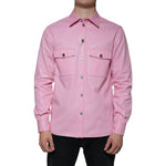 Dolce & Gabbana Pink Cotton Collared Button Down Shirt Dolce & Gabbana Gray