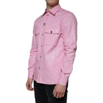 Dolce & Gabbana Pink Cotton Collared Button Down Shirt Dolce & Gabbana Gray