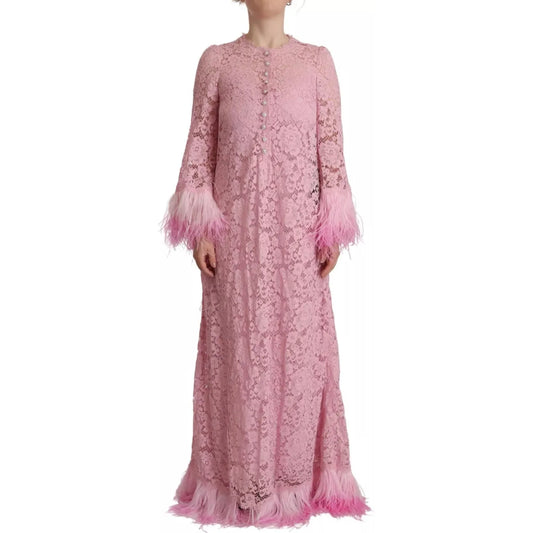 Dolce & Gabbana Shift Lilac Lace Feathers Long Sleeves Dress 1728,51% Cotton 41% Viscose 8% Nylon,67345645728,Clothing,Dolce & Gabbana,Dresses - Women - Clothing,IT40|S,Preowned / Defect,Purple,Women,Women - Clothing Dolce & Gabbana DR28645