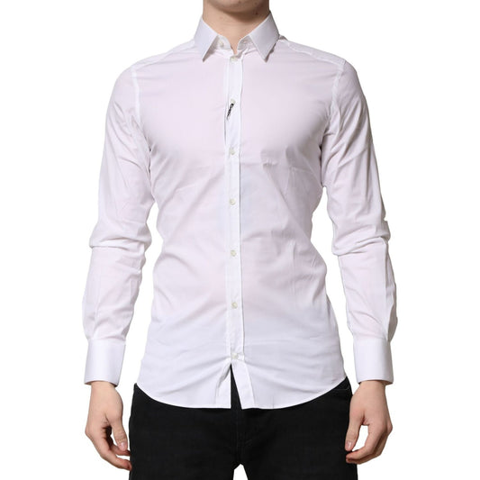 Dolce & Gabbana Dolce & Gabbana White GOLD Long Sleeves Dress Formal Shirt TSH906718-40 1728,67345645728,Dolce & Gabbana,IT40 | M,Material: 70% Cotton 23% Nylon 7% Elastane,Men,Preowned / Defect,Shirts - Men - Clothing,White
