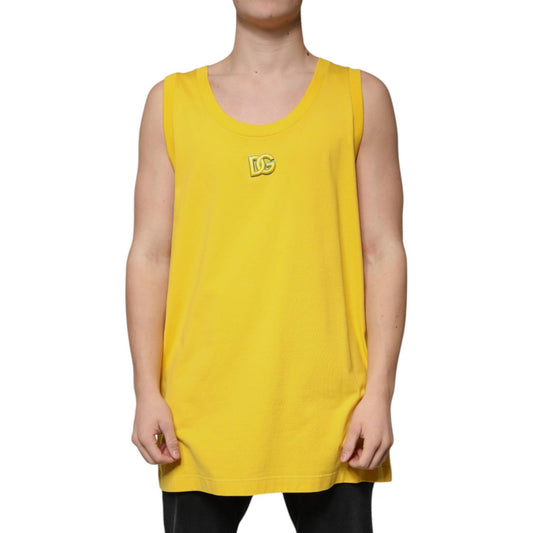 Dolce & Gabbana Yellow Cotton Round Neck Sleeveless T-shirt 1728,67345645728,Clothing,Dolce & Gabbana,IT50 | L,Material: 100% Cotton,Men,Men - Clothing,New with tags,T-Shirts - Men - Clothing,Yellow Dolce & Gabbana TSH87323-50