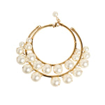 Dolce & Gabbana Gold Brass Faux Pearl Crystal Statement Luxury Jewelry Necklace with layered design